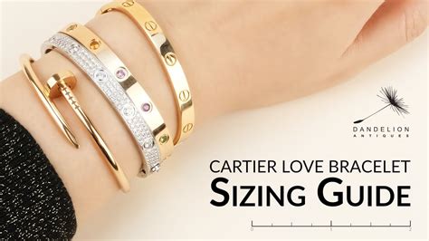 cartier love bracelet sizing|cartier size chart bracelet.